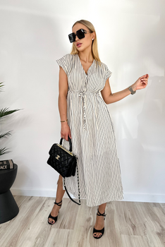 Sukienka paski SOFIA krem