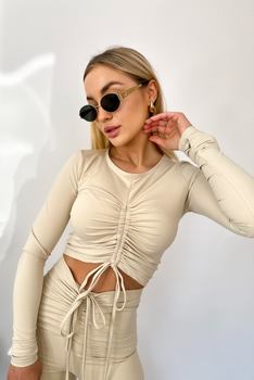 Bluzka ściągacz IVA beż